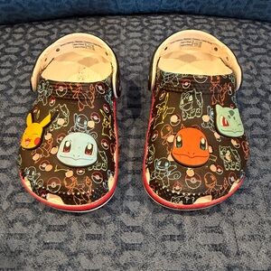 Crocs Pokémon Kids Black Slip-On Crocs  Shoes with Character Charms